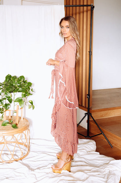 Megan Polka Dot Long Sleeve Dress