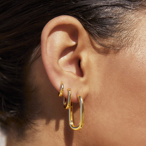 Link-Up Gold Hoop Huggies | Medium | Arms Of Eve