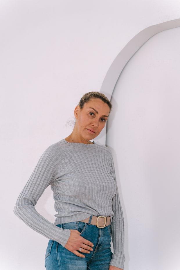 RAVEN KNIT TOP | GREY | MVN