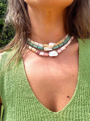Dea Del Sole Necklace| Pink Opal