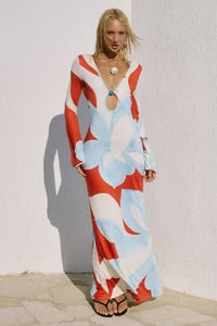 AMOREE LONG SLEEVE MAXI DRESS | AMOREE RED | SEVEN WONDERS