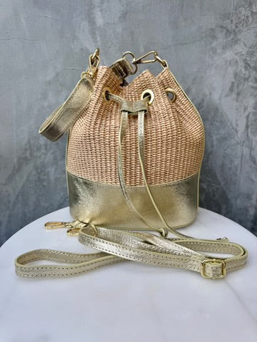 SOFIA BUCKET BAG|GOLD