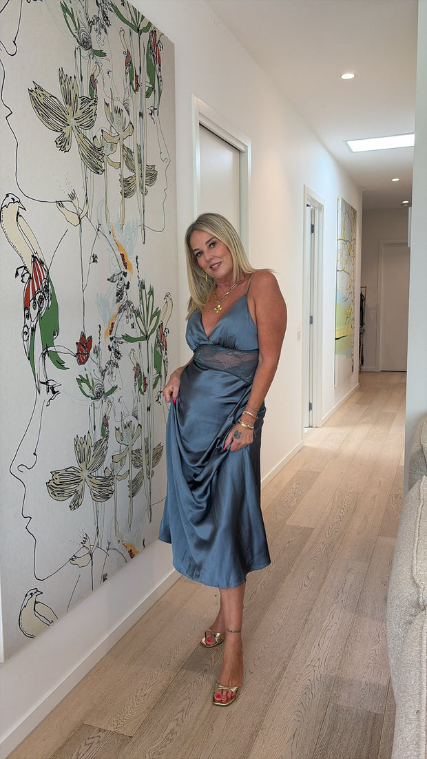 Vanity Slip Dress | Steel