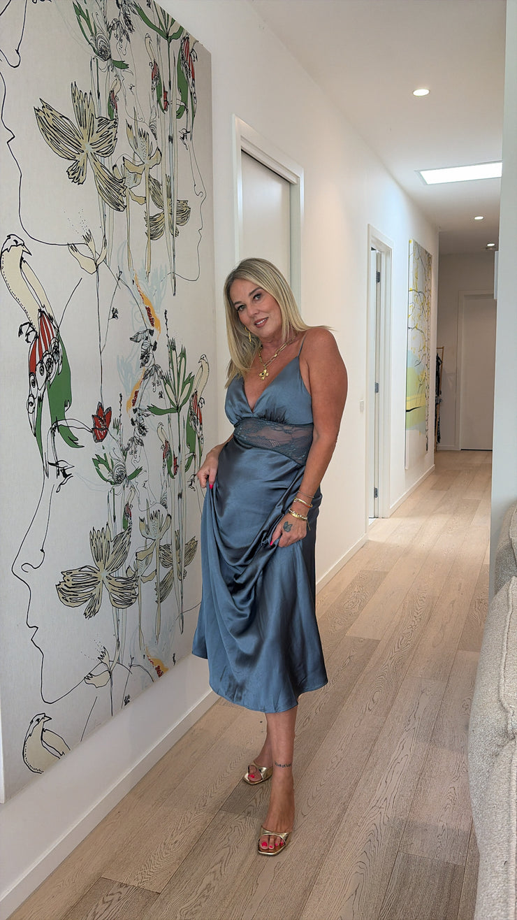 Vanity Slip Dress | Steel