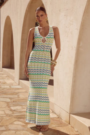 ANDREA MAXI DRESS - GREEN MULTI | RUNAWAY THE LABEL