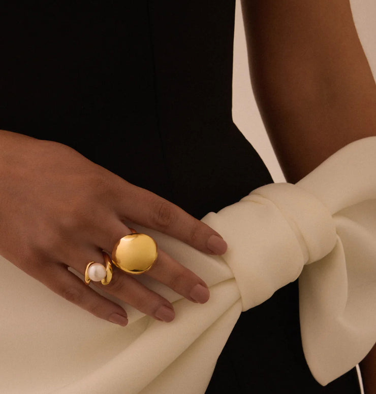 ARIA PEARL RING | 14K Gold Plating | BLING BAR