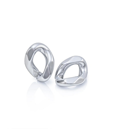 Single Link Earrings Silver | Noah The Label