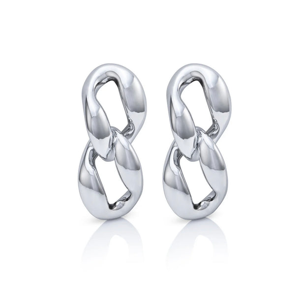 Double Link Earrings Silver | Noah The Label