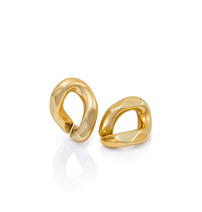 Single Link Earrings Gold | Noah The Label