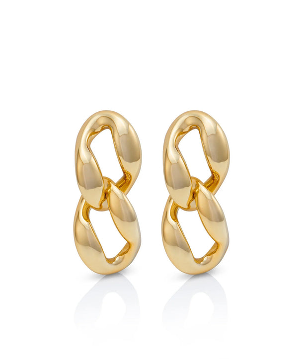 Double Link Earrings Gold | Noah The Label
