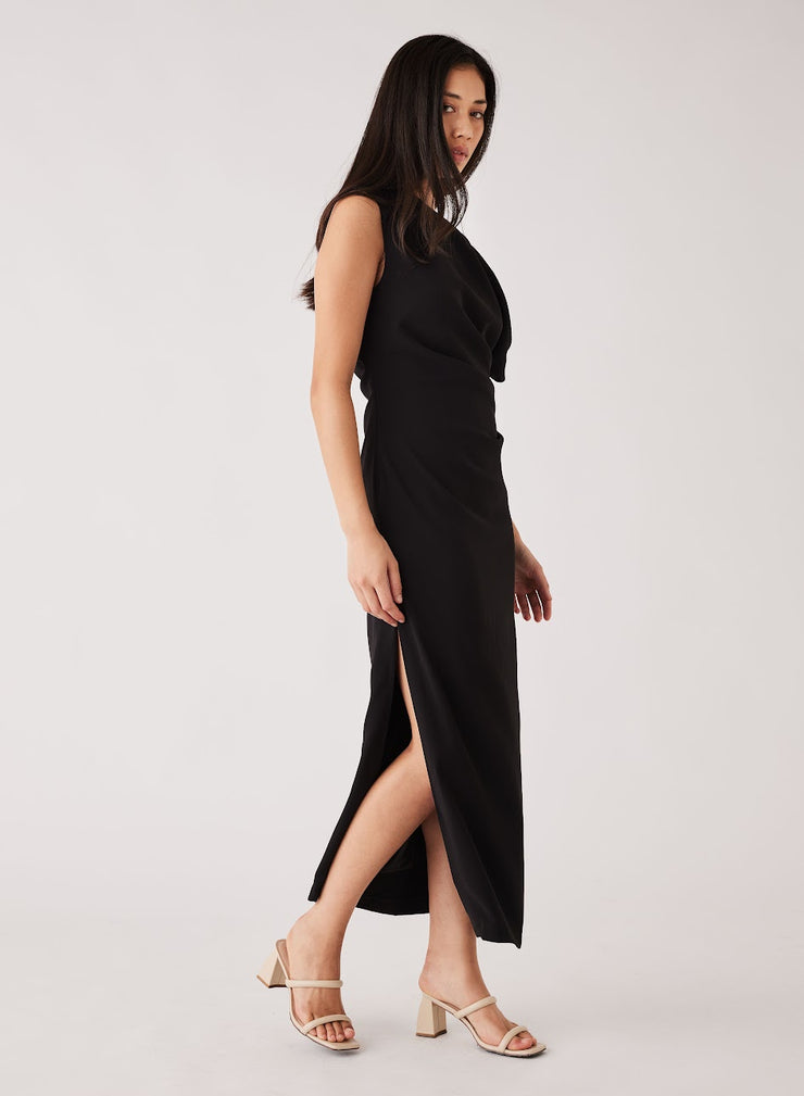 REGENCY MIDI DRESS | BLACK | ESMAEE