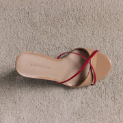 WILLOW MULE | BEIGE & RED | LANA WILKINSON