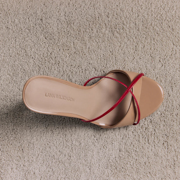 WILLOW MULE | BEIGE & RED | LANA WILKINSON