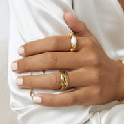 RIVIERA GOLD AND PEARL RING | ARMS OF EVE