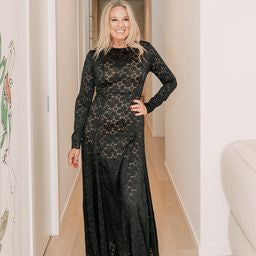 Kira Stretch Lace Maxi | Black | Curaae