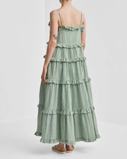 Seersucker Strap Dress | Green Checks | byTiMo