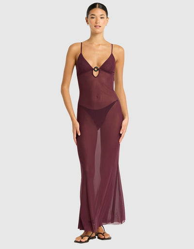 CINDY RING MAXI DRESS| AMARANTH | BOND-EYE SWIM