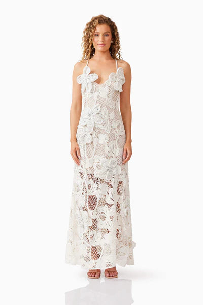 Kyra Crochet Gown | White | Elliatt