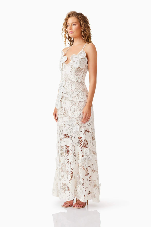 Kyra Crochet Gown | White | Elliatt