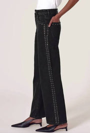 Sailor Scoop Jean Long | Black Sand Eyelet | ROLLAS