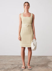 VOYAGE DRESS | Celery/Cream | ESMAEE
