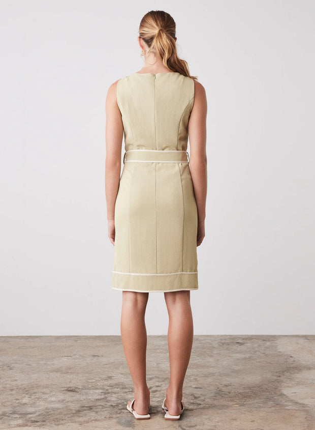 VOYAGE DRESS | Celery/Cream | ESMAEE