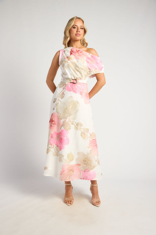 Riviera Floral Dress | Faux Linen