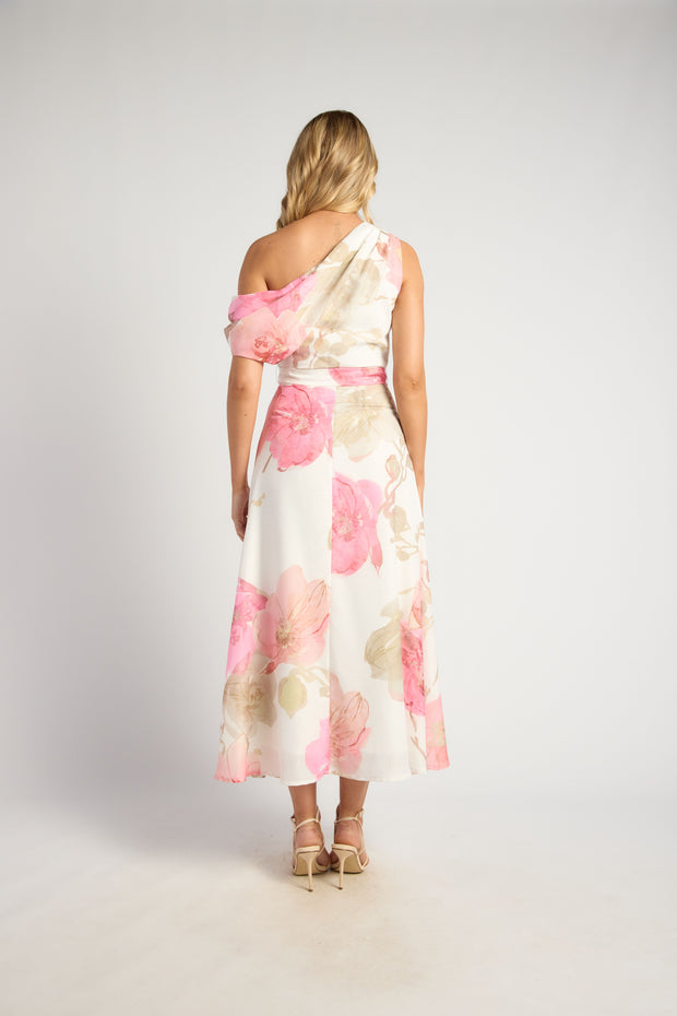 Riviera Floral Dress | Faux Linen
