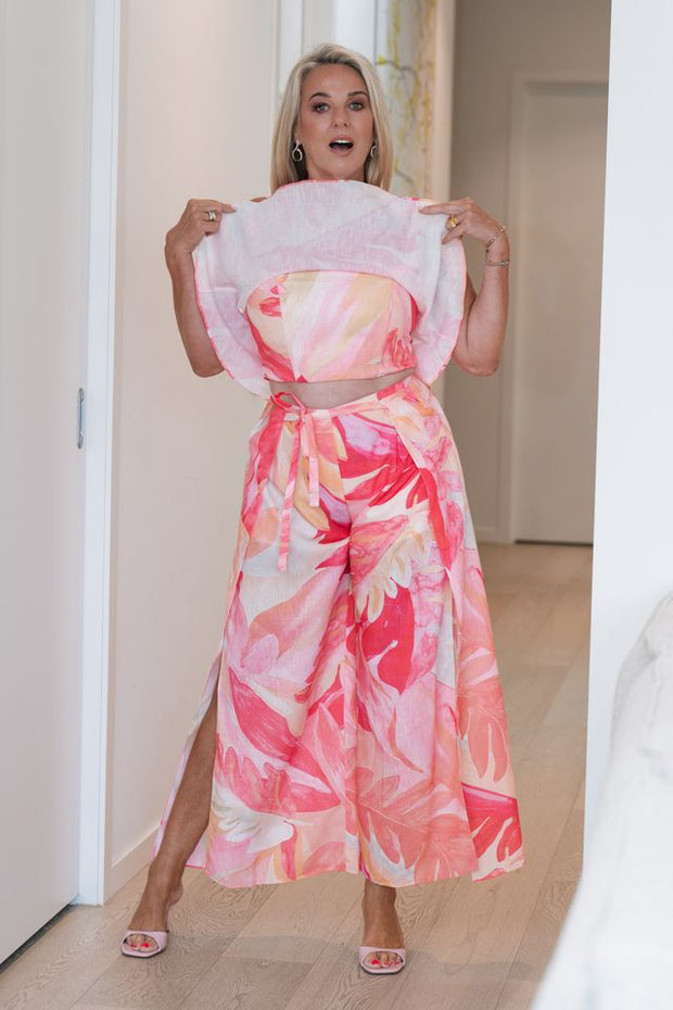 Secret Garden Two Piece Set | Faux Linen