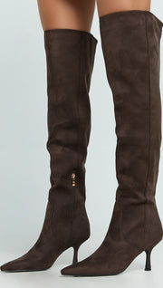 Theia Boots | Dark Cacao Suede | Billini