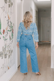 FARRAH WRAP TOP | Turquoise Leopard| MSH. LIFESTYLE RESORT