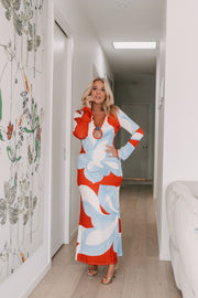 AMOREE LONG SLEEVE MAXI DRESS | AMOREE RED | SEVEN WONDERS