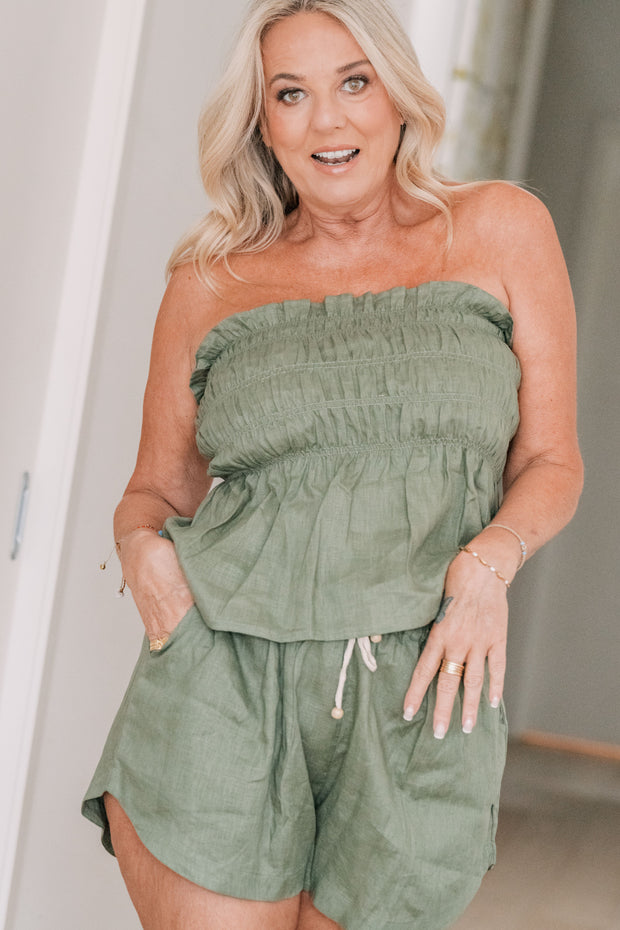 Kokomo Linen Top | Khaki | MsHLifestyle Resort