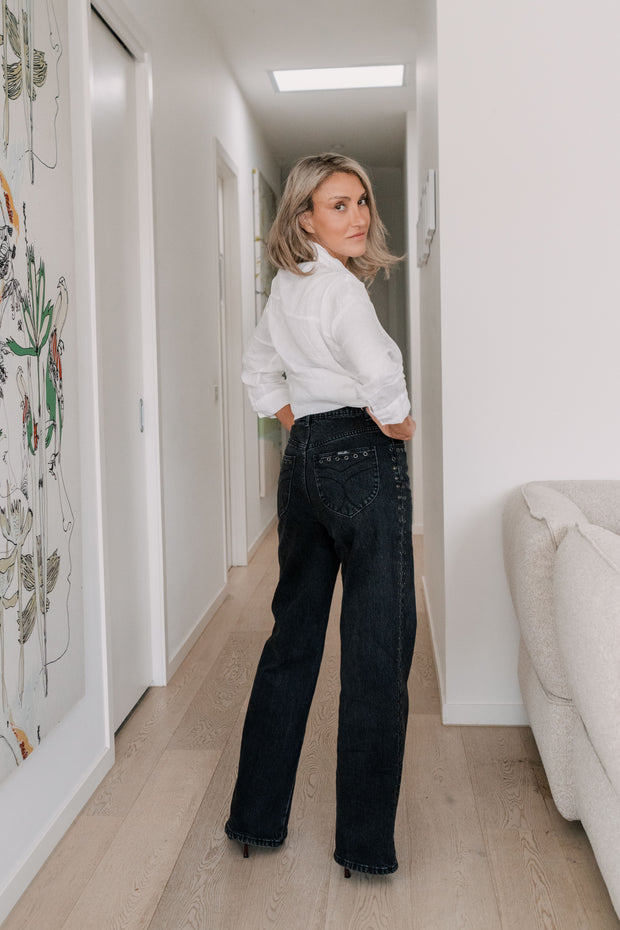 Sailor Scoop Jean Long | Black Sand Eyelet | ROLLAS