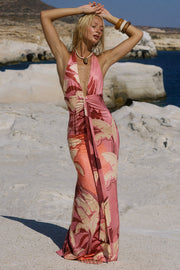KAELI TIE FRONT HALTER MAXI DRESS |KAELI BERRY | RUNSWAY THE LABEL