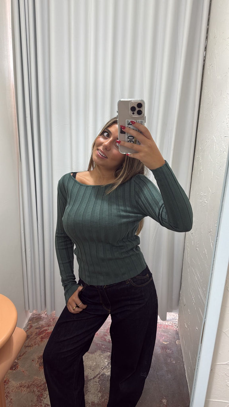 Hathaway Ribbed Knit | Moss Green
