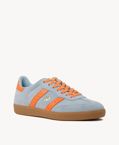 Giselle Suede Sneakers| Pale Blue/Orange Suede | GOODSOLE