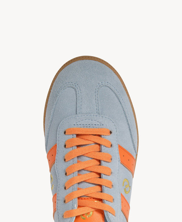 Giselle Suede Sneakers| Pale Blue/Orange Suede | GOODSOLE