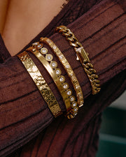 MELROSE GOLD CUFF BRACELET | STONE | ARMS OF EVE