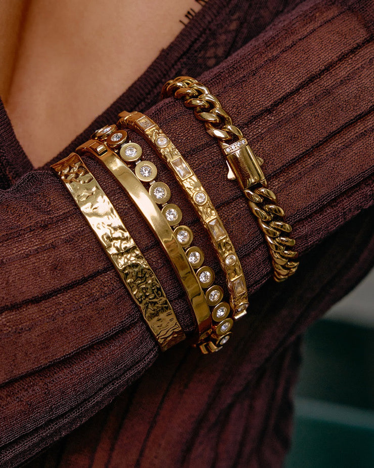 MELROSE GOLD CUFF BRACELET | STONE | ARMS OF EVE