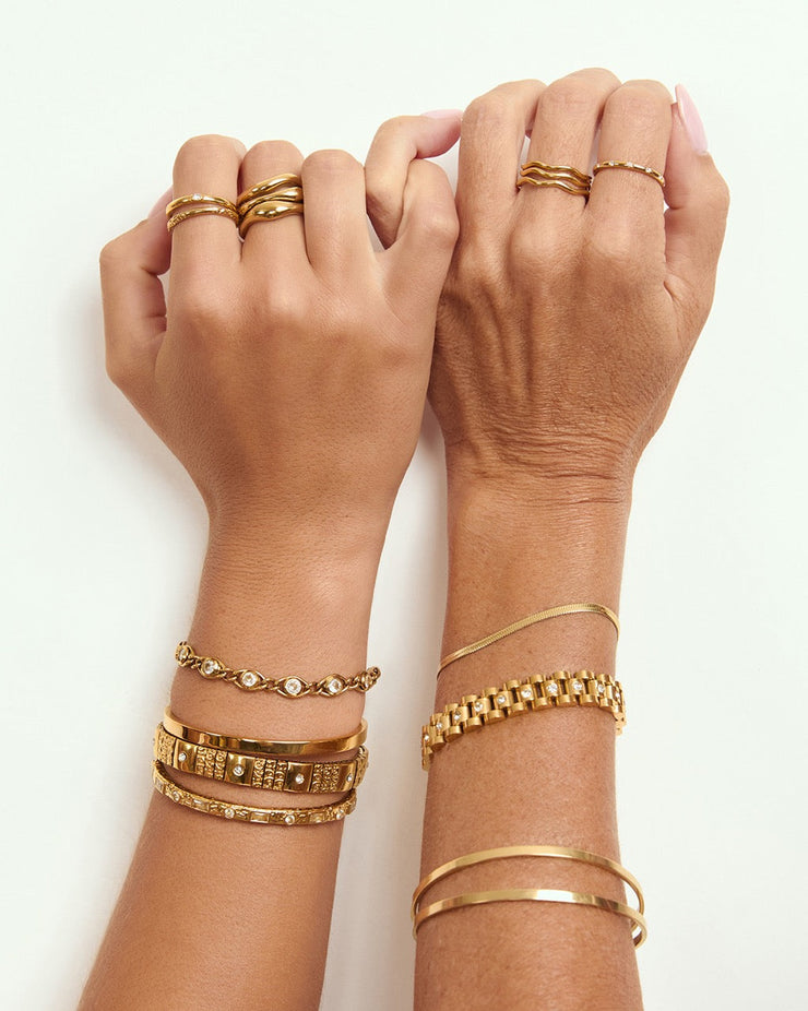 MELROSE GOLD CUFF BRACELET | STONE | ARMS OF EVE