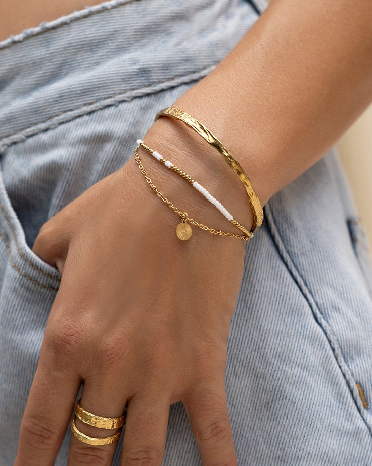 COBRA GOLD BRACELET | VANILLA | ARMS OF EVE