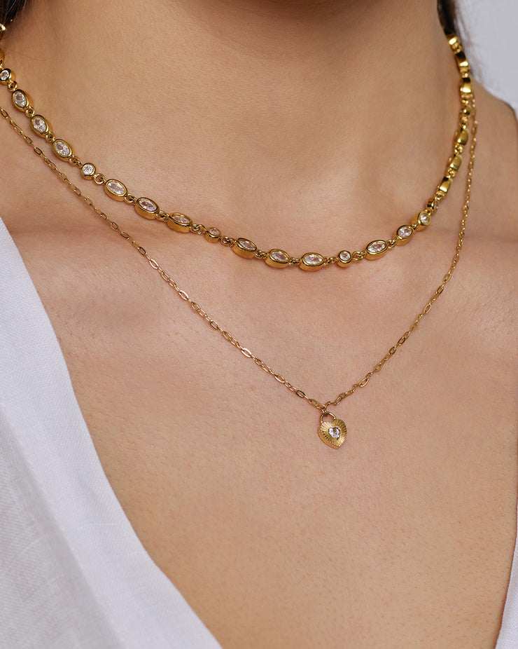 ISADORA GOLD NECKLACE | STONE | ARMS OF EVE