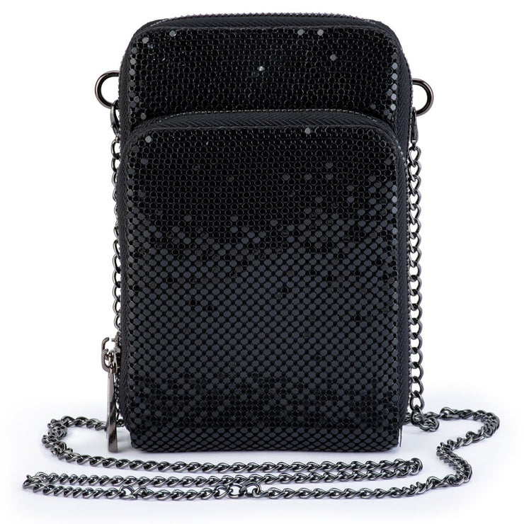 ELTON MESH CROSS BODY BAG | BLACK| OLGA BERG