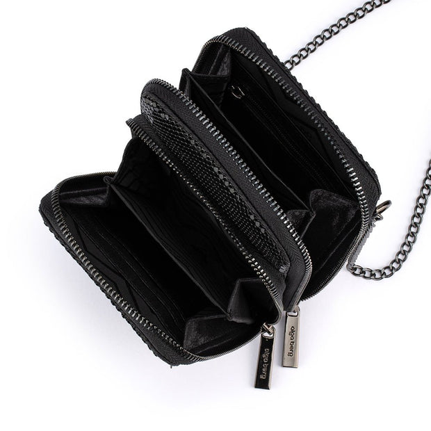 ELTON MESH CROSS BODY BAG | BLACK| OLGA BERG