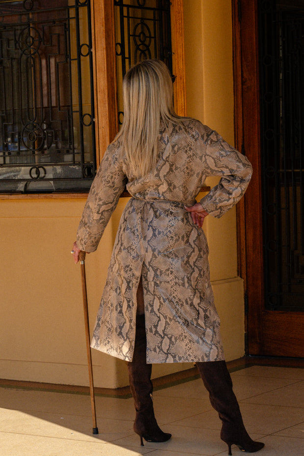 Bea Leather Coat | Python | Dea The Label