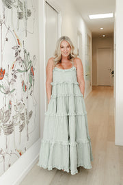 Seersucker Strap Dress | Green Checks | byTiMo