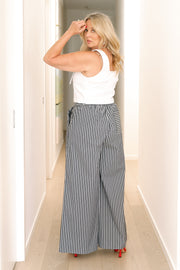 MARCY NAVY STRIPE PANT | CURAAE