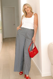 MARCY NAVY STRIPE PANT | CURAAE