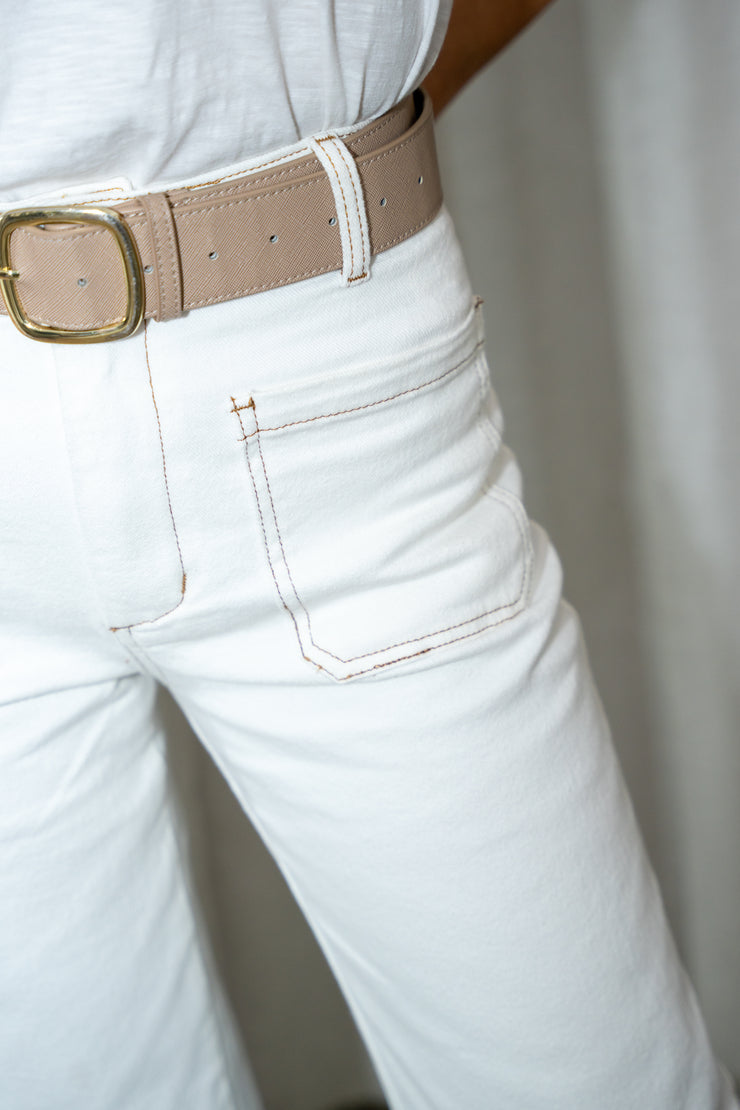 CLAUDIA STRAIGHT LEG DENIM JEANS | WHITE